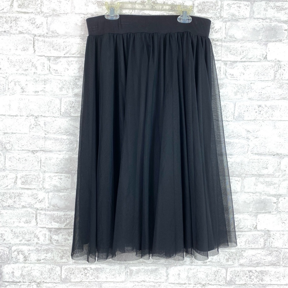 Ultra Flirt Black Layered Skirt with Tulle Over Skirt  Large